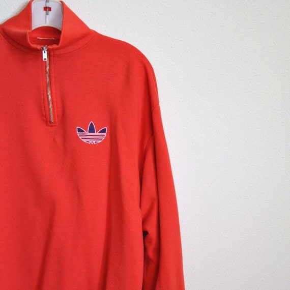 red adidas sweatshirt vintage