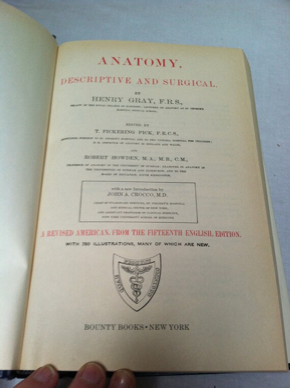 GRAYS ANATOMY REFERENCE Book 1977 / 780 Illustrations 172 in