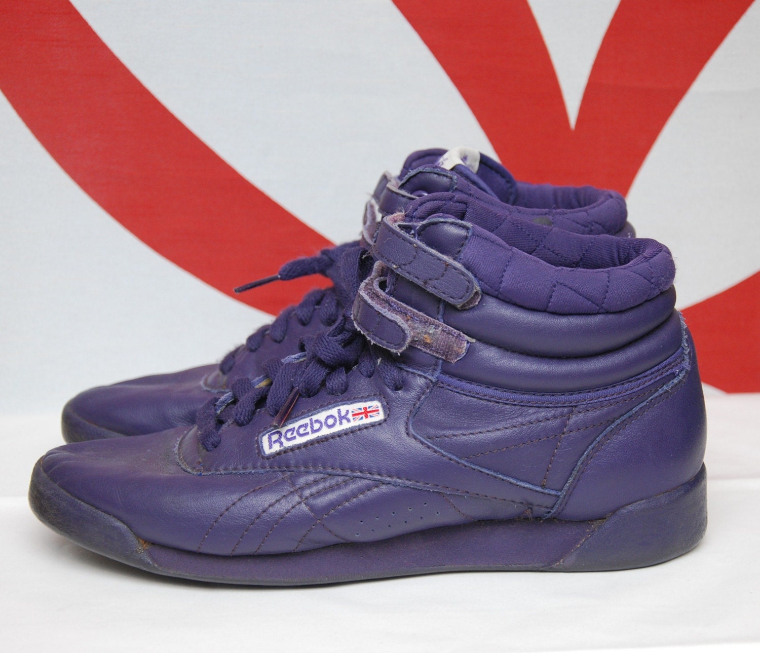 Vintage PURPLE REEBOK Freestyle Hi-Top Sneakers