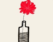 AshleyG illustration print with flowers - Sending You Flowers - red single