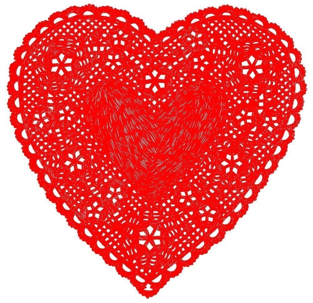 Download Heart Doily Art Print by Ashley G Much Love Red