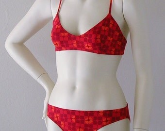 Rothko Print Cotton Lycra Ballet Top Two Piece Bikini in S.M.L.XL