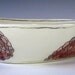 red dahlia oval serving bowl