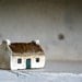 Miniature Irish Cottage Hand Painted Paper Clay -- Handmade in Ireland