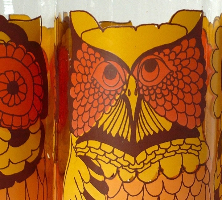 Libbey Owl Glasses Set of 3 Vintage 1960s70s