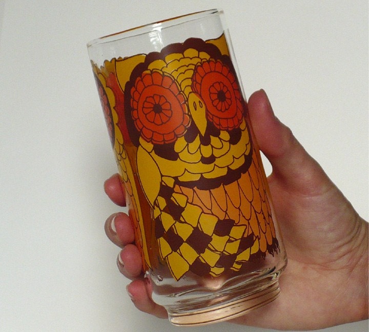 Libbey Owl Glasses Set of 3 Vintage 1960s70s