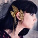 Labyrinth Ear Cuff Ornate Gold Filigree with Chains and Beads
