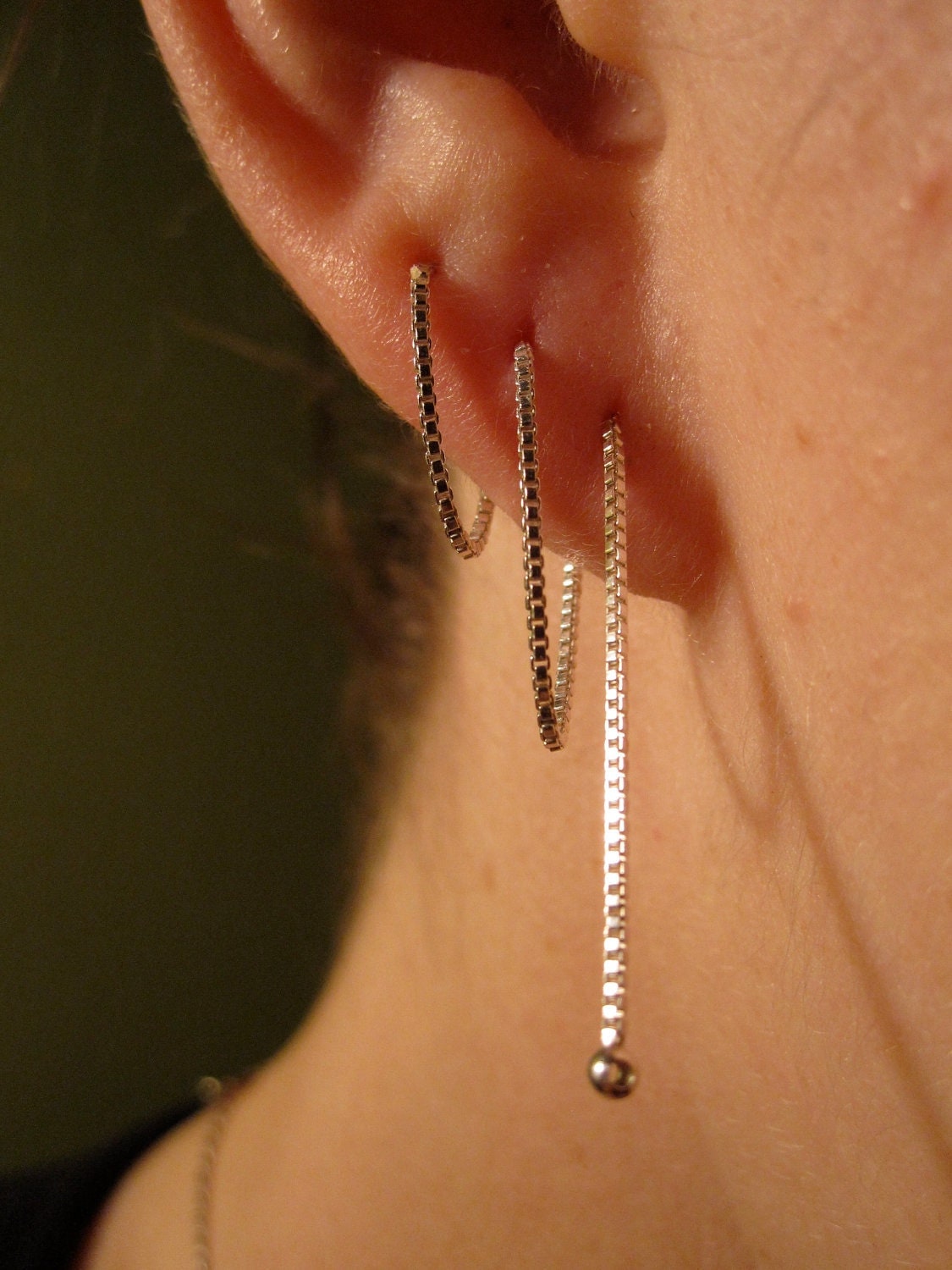 5 Sterling Silver Ear Threads by DigitalMechanics on Etsy