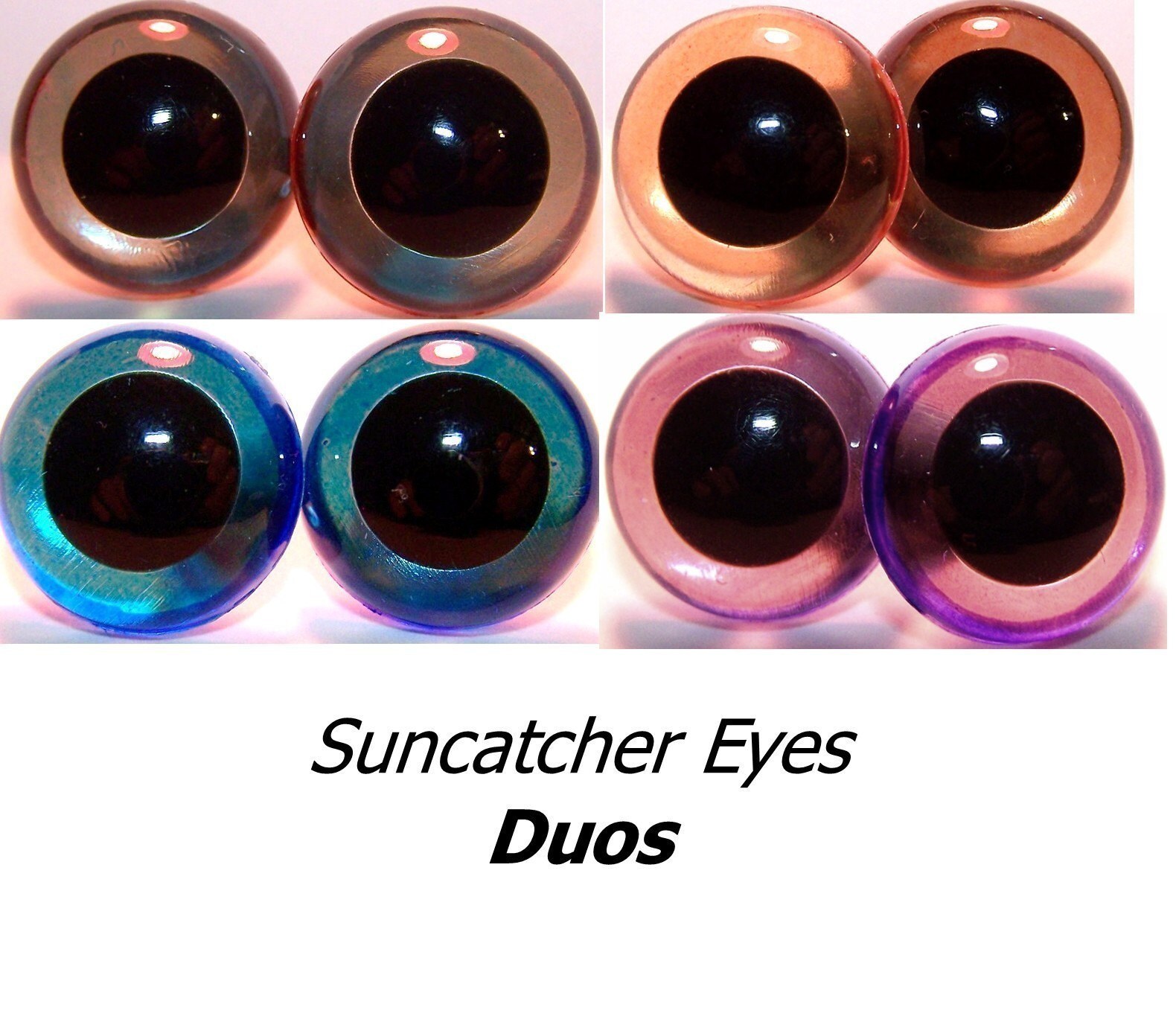 15mm Suncatcher Eyes 4 pair of Duos Craft Animal Eyes