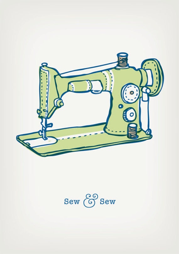 Items similar to Sew & Sew Printable PDF Digital art print poster ...