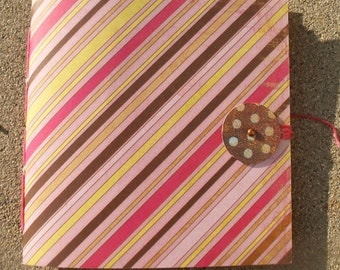 Hand Sewn Sketch Journal--Diagonal Stripes
