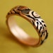 Wide Pink Silver Oak Ring