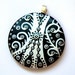 Unique OOAK Black and Silver HANDPAINTED Art Pendant