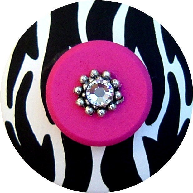 Black White Knobs ZEBRA Knobs Animal Print Hand Painted
