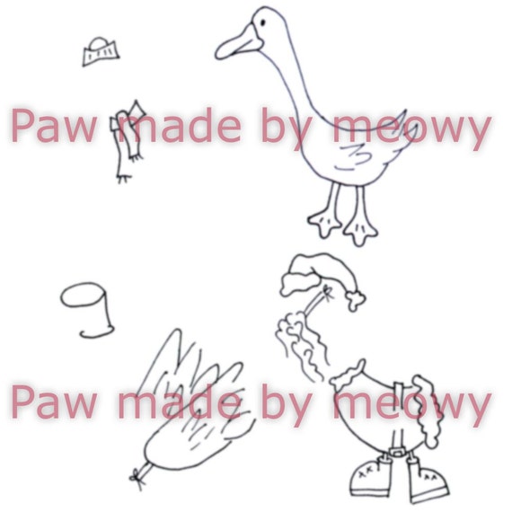 Pattern Lawn Goose Winter Set Hand Embroidery Design PDF