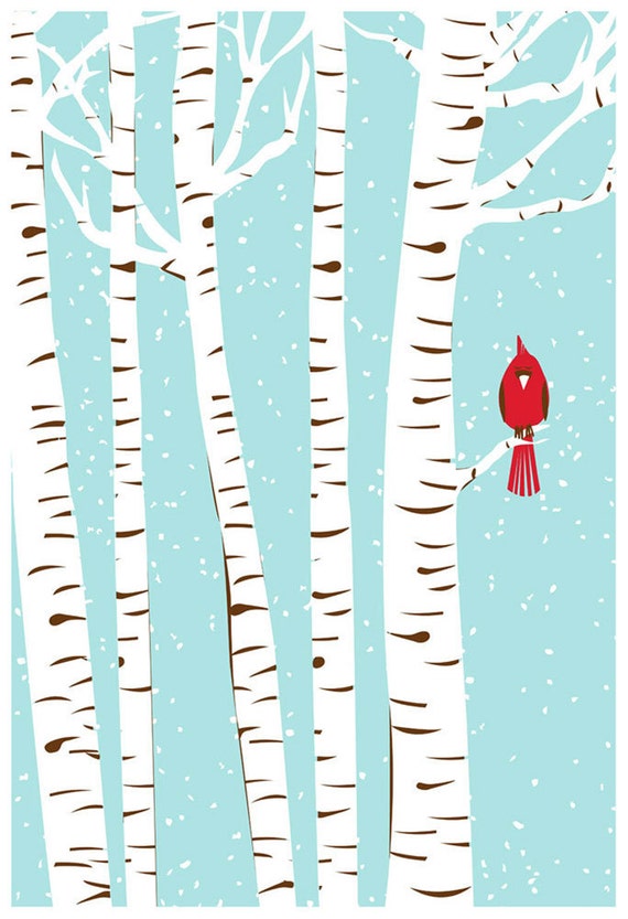 Birch Trees In Winter Clip Art