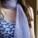 Beautiful Lace Shawl in Icy Blue - Silk & Mohair Hand Knit