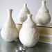 Single White on White Bud Vase