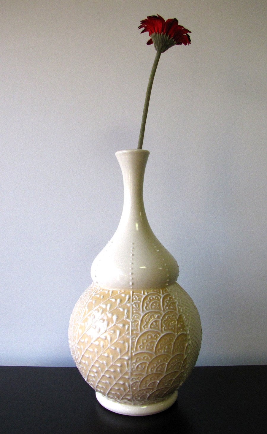 Cream and Lace Vase