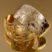 Virgin Brass Embossed FOLIAGE DESIGN Cuff Bracelet - Domed & Tapered Style