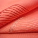 Silk kimono fabric - Vintage - lt.Orange waves with embroidery