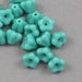 Czech glass baby bell flower beads turquoise opaque 25