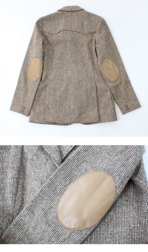 vintage 1970's LEATHER professor patch TWEED jacket