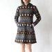 vintage 1970's ALPINE WILDFLOWER super soft knit hooded dress