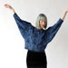 vintage 1980's COBALT BATWING geometric print cropped sweater