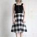 vintage 1960's MINIMALIST PICNIC black white plaid sun dress