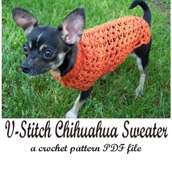 Items similar to VStitch Chihuahua Sweater crochet