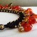 Woven Necklace with Carnelian and Brass