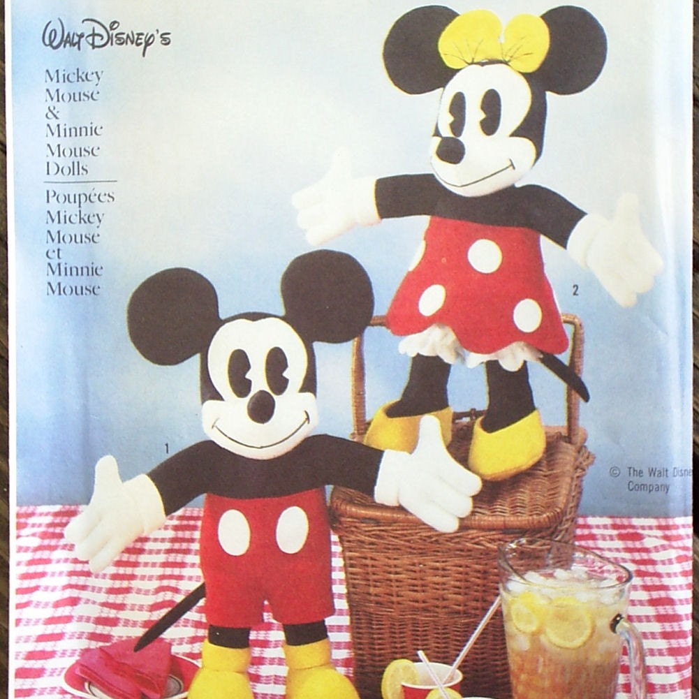 Vintage 1986 Mickey and Minnie Mouse Sewing Pattern