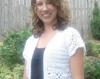 Crochet Shrug Pattern / Crochet Bolero PDF file - Fan Stitch - Instant Download