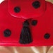 70s Susan Gail Red Leather Vintage Clutch Purse - Spanish Leather - Black Tassel - Shoulder Bag - Convertible