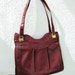70s Burgundy Lou Taylor Purse Tote Vintage - Swivel Mirror - Marsala Oxblood Shoulder Bag - Faux Leather Handbag - Vegan Tote