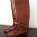 90s Charles David Cognac Leather Tall Riding Boots - Brown - Buckle Straps - Vintage Equestrian Prep - 7.5 B