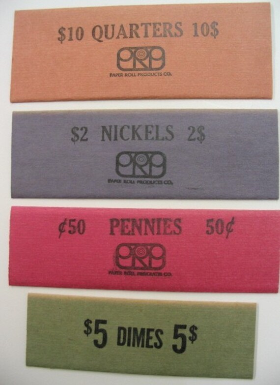 Vintage Paper Coin Wrappers pkg of 32