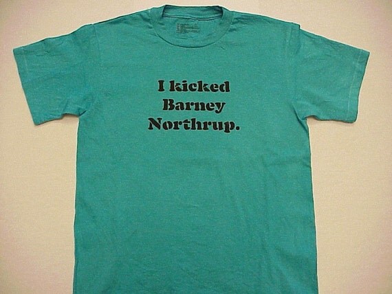 I Kicked Barney Northrup TShirt Boys L