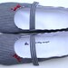 Mary Jane slippers in nautical blue and white stripes size US 9.5, UK 7.5, Euro 40