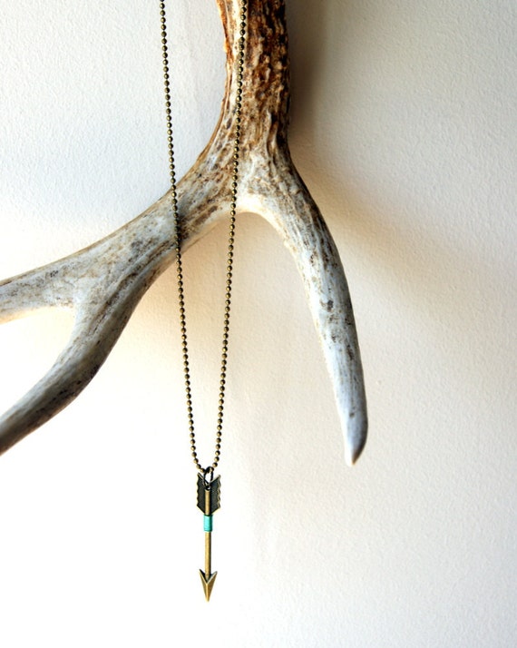 Vertical Arrow Necklace Arrow Necklace turquoise wire