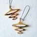 Atomic earrings vintage brass charms with oxidized sterling silver earwires