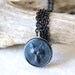 Wolf Necklace vintage plastic wolf with vintage black enameled chain eco friendly fashion