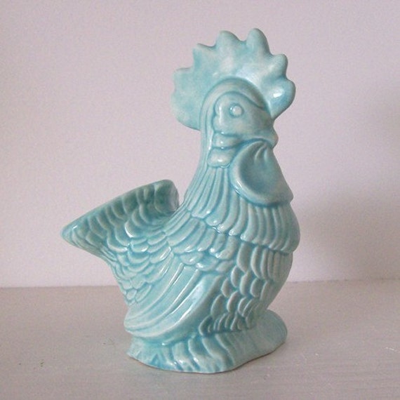 Rooster Toothpick Holder Vintage Design Aqua PREORDER