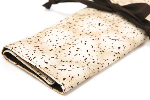 Knitting Needle Case - COWBOY - IN STOCK Large Organizer 30 brown pockets for straights, circular, double pointed