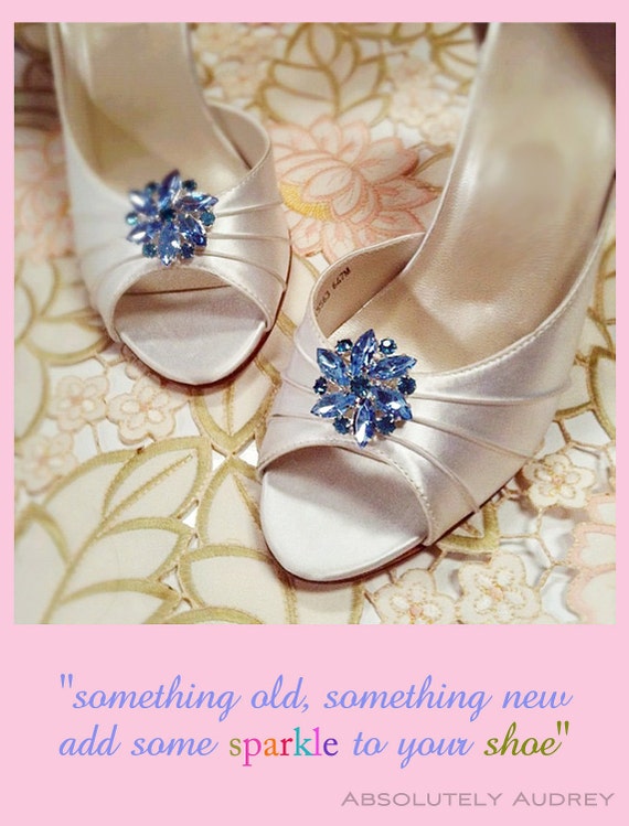 Absolutely Audrey Amanda Blue rhinestone shoe clips by cmitrou