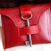 Red Pepper Genteel Leather Wallet with Antique Skeleton Key