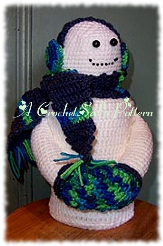 bag snowman pattern gift crochet CrochetSal by TP The Stretch Snowman cover Crochet PDF Pattern
