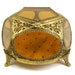 UNIQUE LARGE Size Ormolu Jewelry Casket with Beveled Amber Glass - Made by Guildcrest- CIRCA 1940