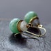Absinthe and Moonstone Earrings Chrysoprase Gemstone Mint Green Gold Lush Color Handmade Jewelry